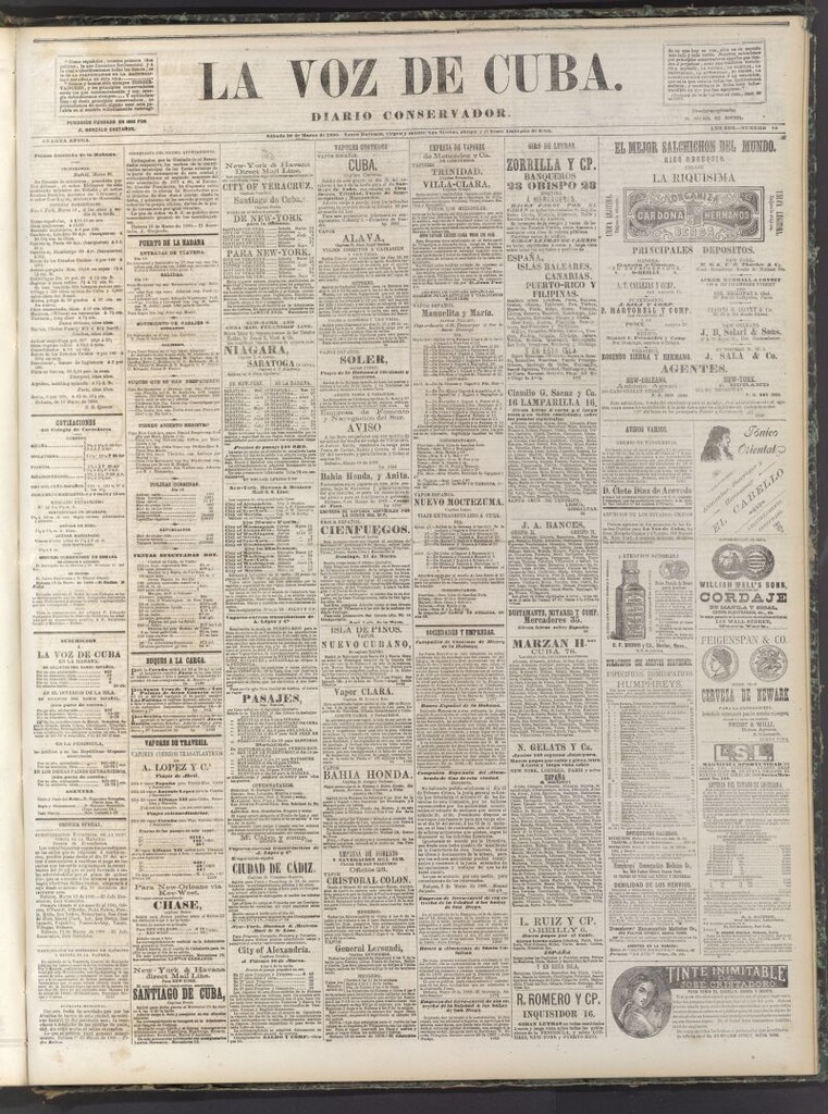 Miniatura de La Voz de Cuba: diario conservador del 20 de marzo de 1880