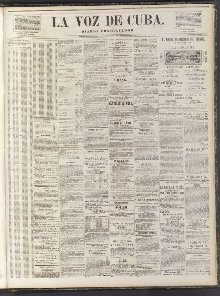 Miniatura de La Voz de Cuba: diario conservador del 21 de marzo de 1880