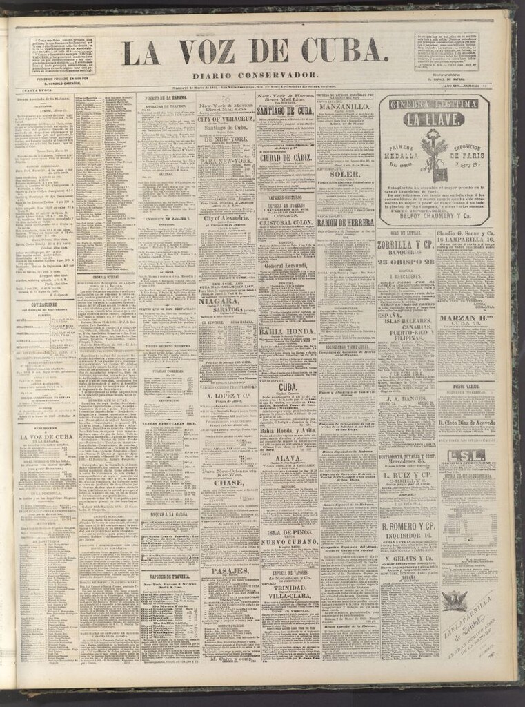 Miniatura de La Voz de Cuba: diario conservador del 23 de marzo de 1880