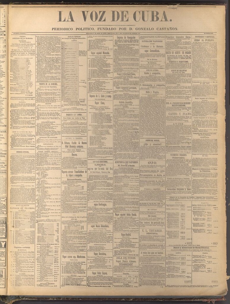 Miniatura de La Voz de Cuba: diario conservador del 9 de julio de 1873