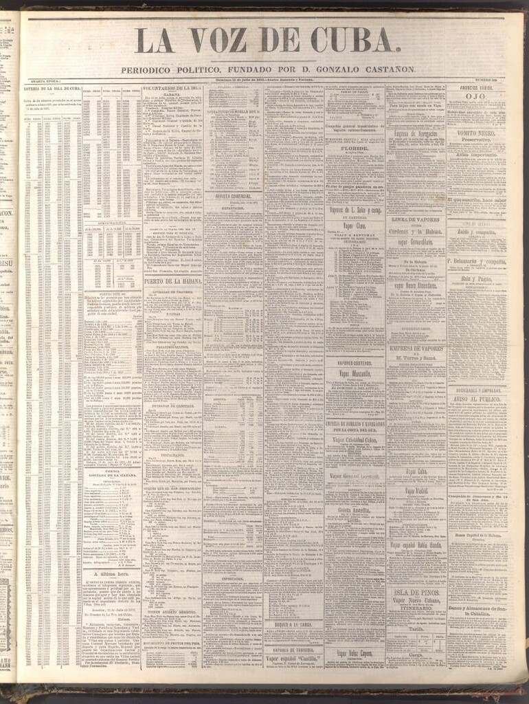 Miniatura de La Voz de Cuba: diario conservador del 13 de julio de 1873