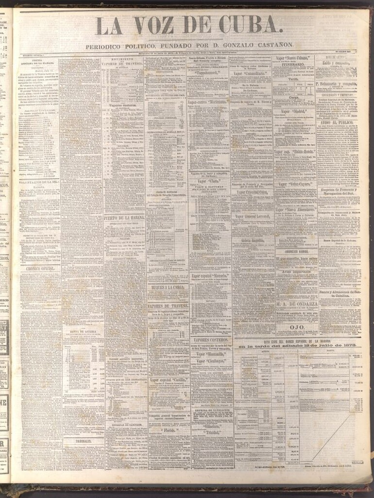 Miniatura de La Voz de Cuba: diario conservador del 16 de julio de 1873