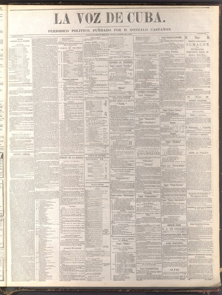 Miniatura de La Voz de Cuba: diario conservador del 18 de julio de 1873