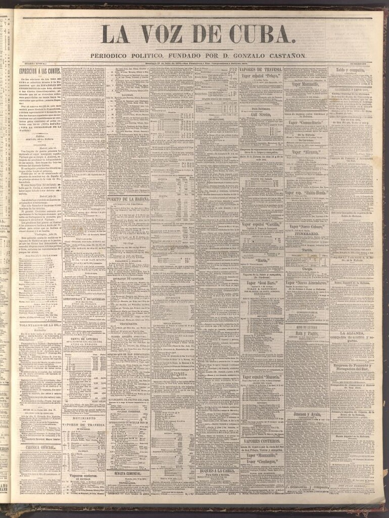 Miniatura de La Voz de Cuba: diario conservador del 27 de julio de 1873