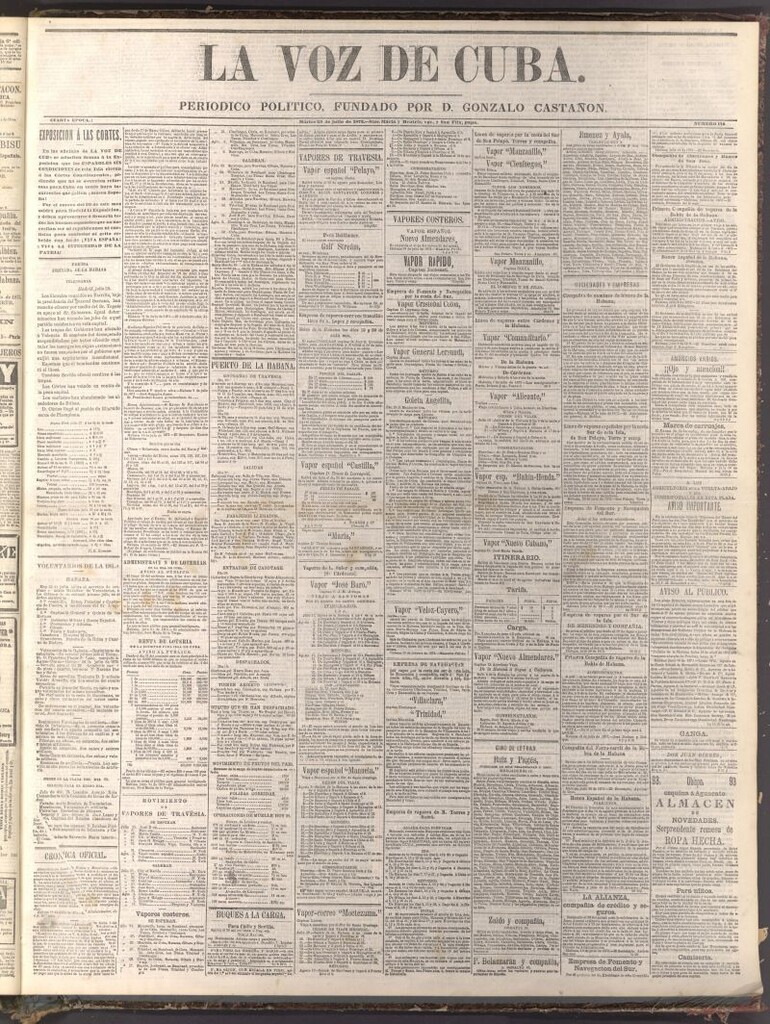Miniatura de La Voz de Cuba: diario conservador del 29 de julio de 1873