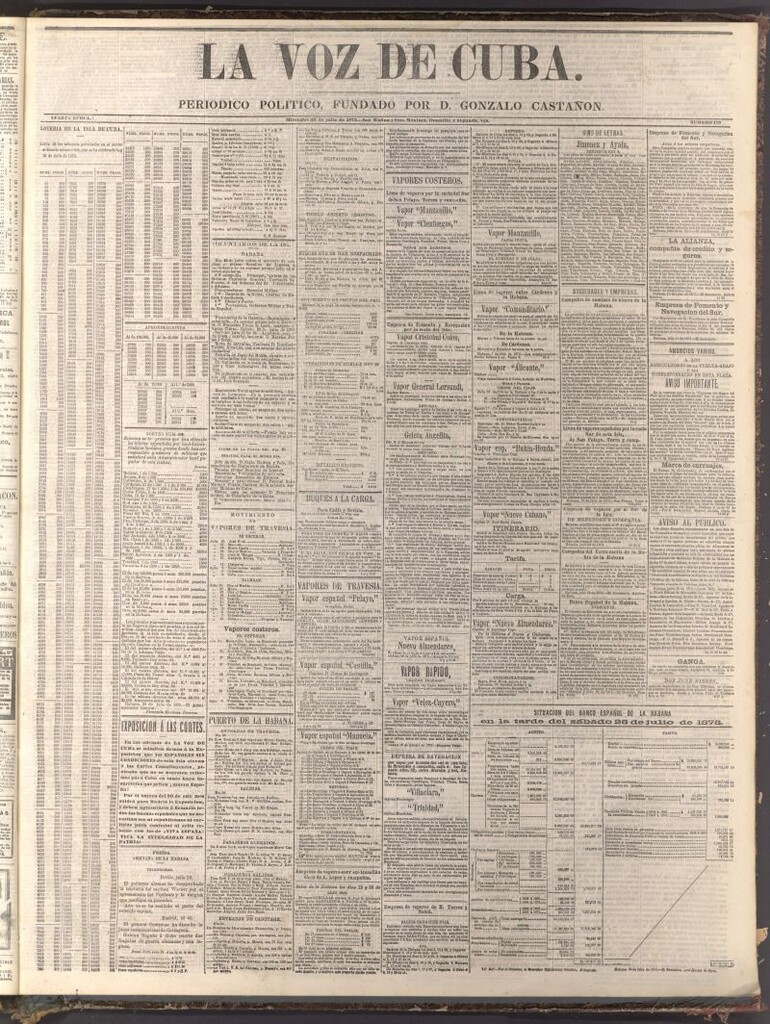 Miniatura de La Voz de Cuba: diario conservador del 30 de julio de 1873