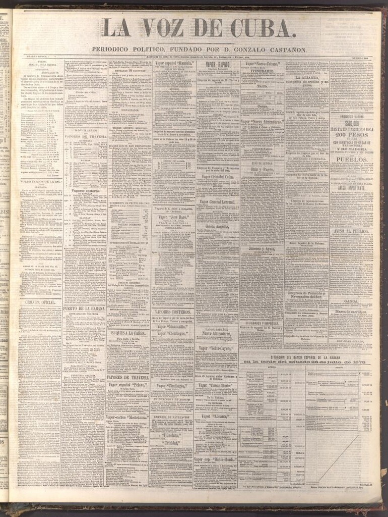 Miniatura de La Voz de Cuba: diario conservador del 31 de julio de 1873