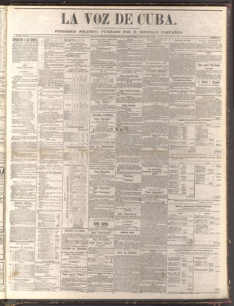 Miniatura de La Voz de Cuba: diario conservador del 8 de agosto de 1873