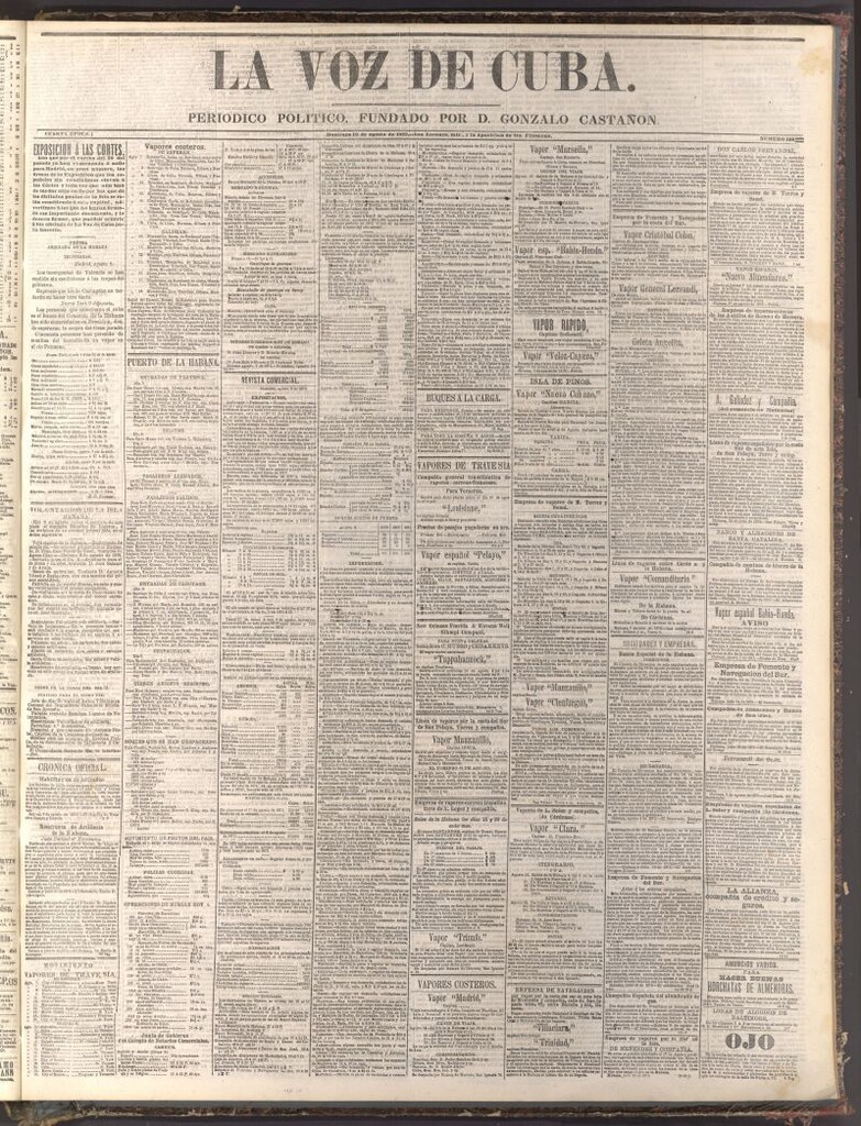 Miniatura de La Voz de Cuba: diario conservador del 10 de agosto de 1873