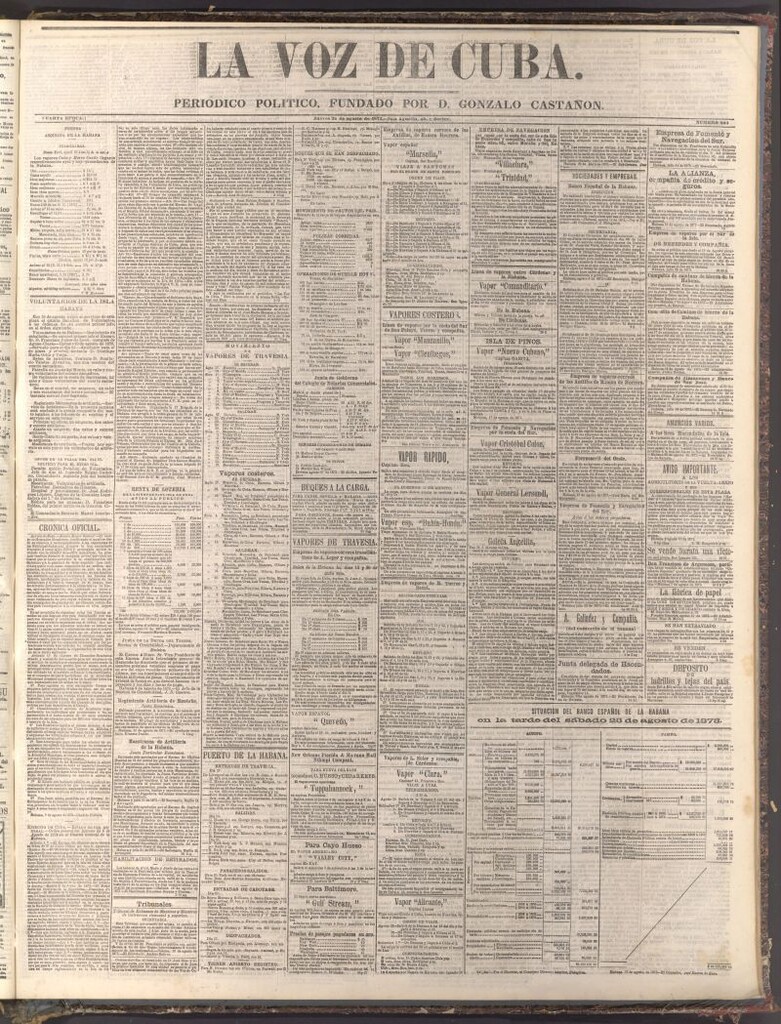 Miniatura de La Voz de Cuba: diario conservador del 28 de agosto de 1873