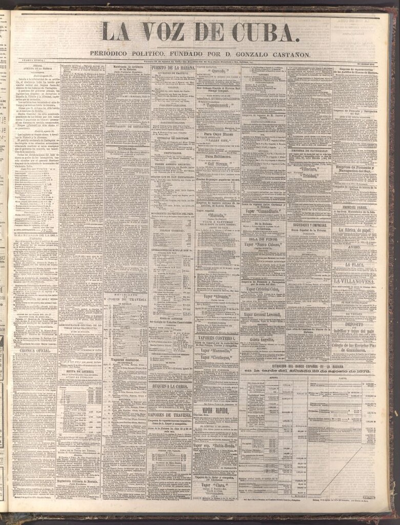 Miniatura de La Voz de Cuba: diario conservador del 29 de agosto de 1873