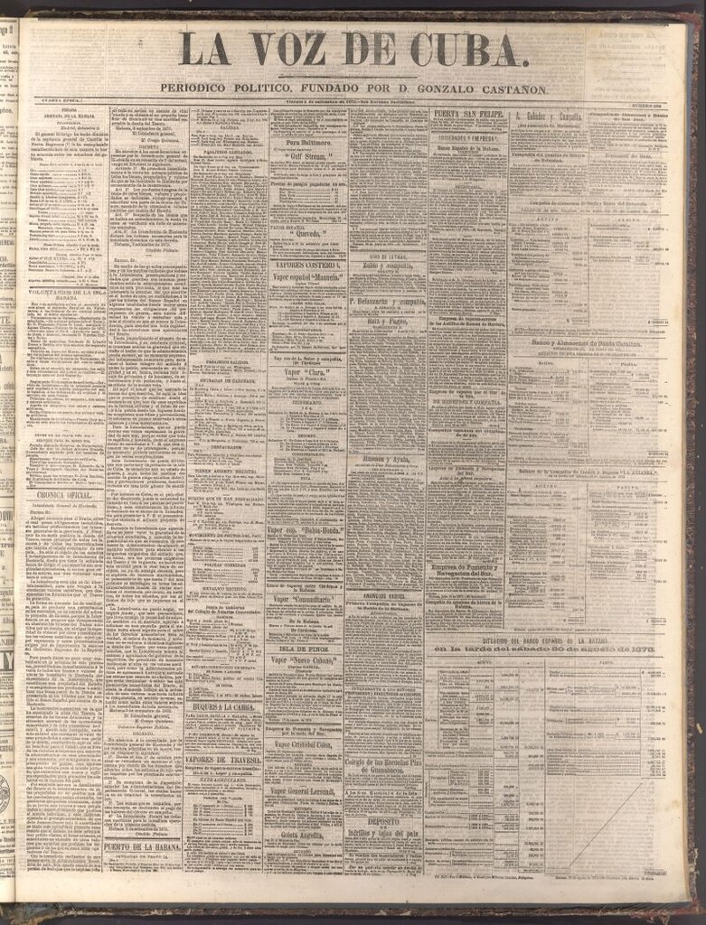 Miniatura de La Voz de Cuba: diario conservador del 5 de septiembre de 1873