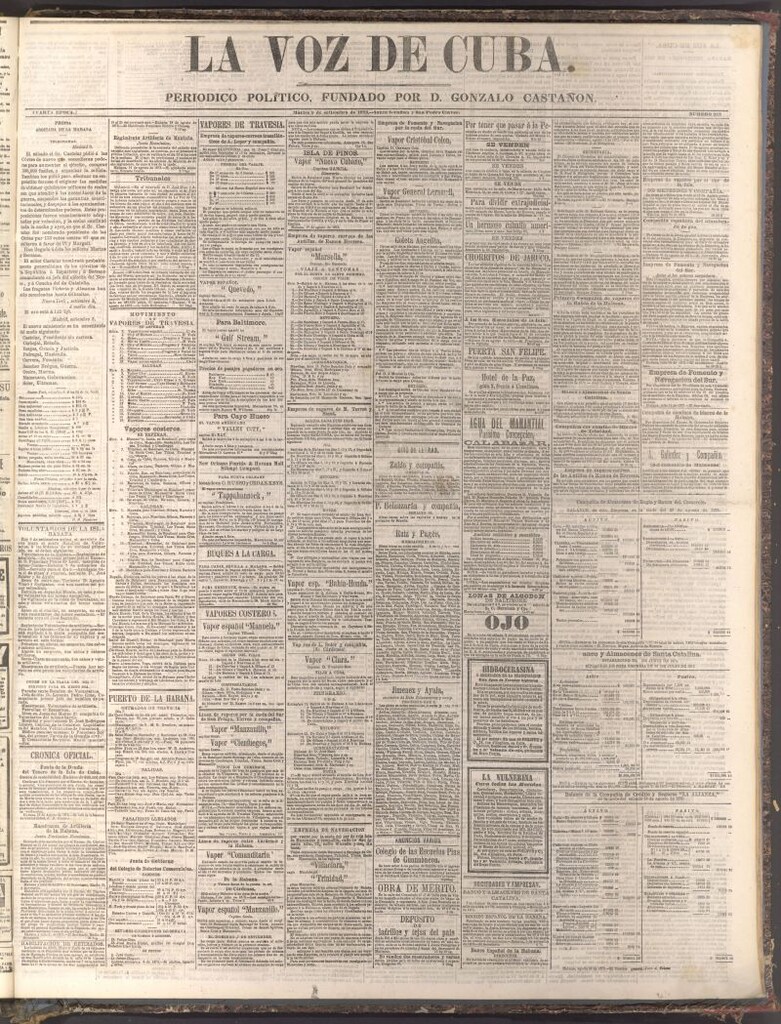 Miniatura de La Voz de Cuba: diario conservador del 9 de septiembre de 1873
