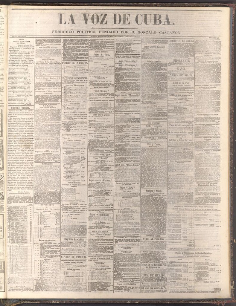 Miniatura de La Voz de Cuba: diario conservador del 11 de septiembre de 1873