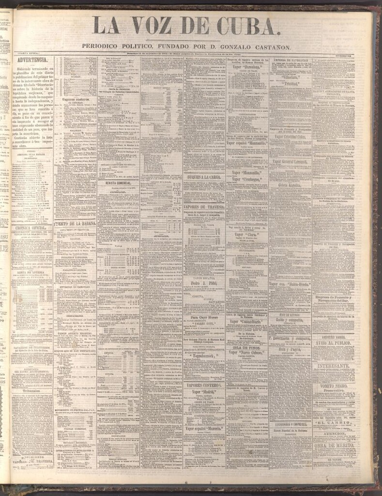 Miniatura de La Voz de Cuba: diario conservador del 14 de septiembre de 1873