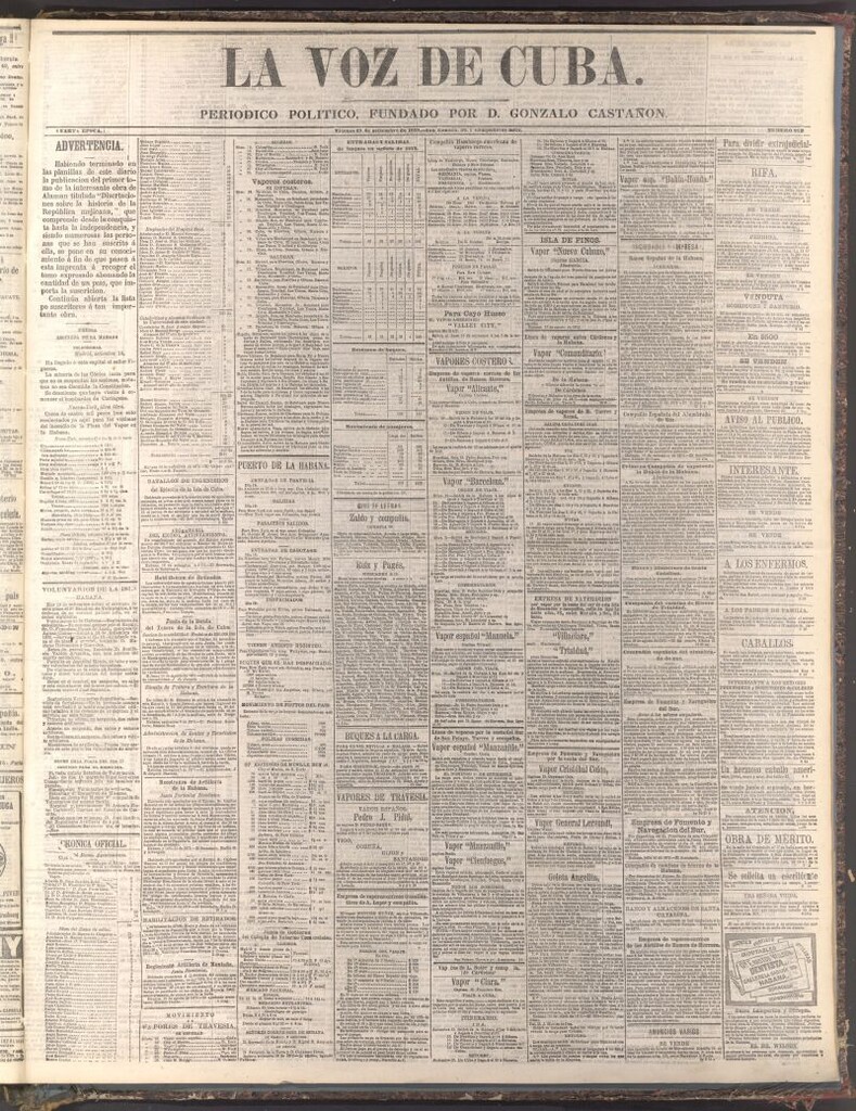 Miniatura de La Voz de Cuba: diario conservador del 19 de septiembre de 1873