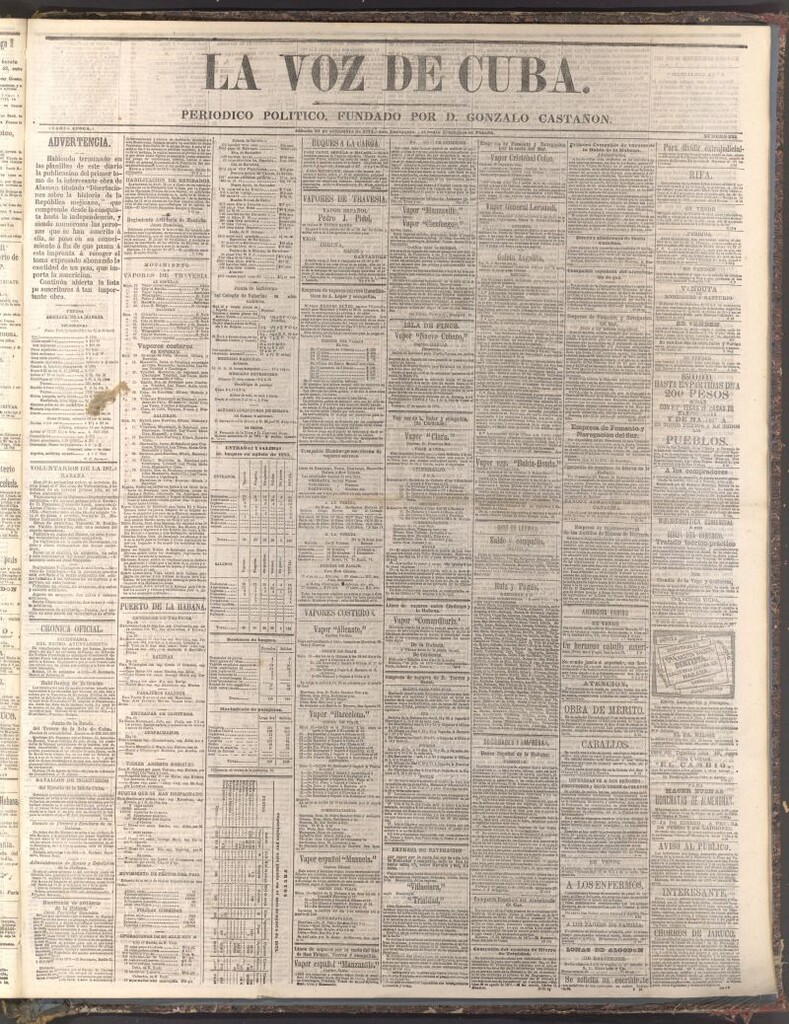 Miniatura de La Voz de Cuba: diario conservador del 20 de septiembre de 1873
