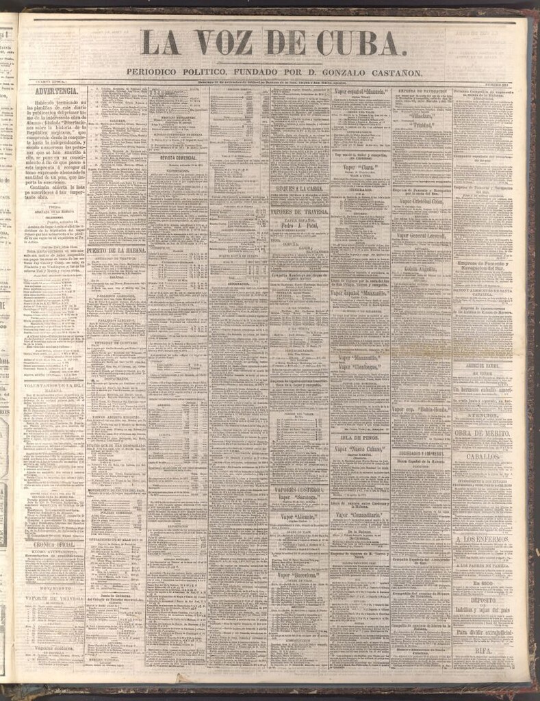 Miniatura de La Voz de Cuba: diario conservador del 21 de septiembre de 1873