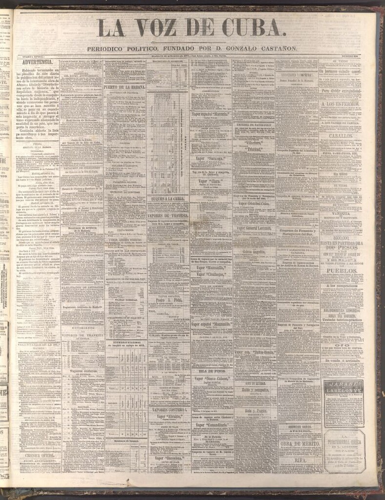 Miniatura de La Voz de Cuba: diario conservador del 23 de septiembre de 1873