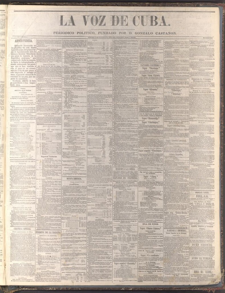 Miniatura de La Voz de Cuba: diario conservador del 28 de septiembre de 1873