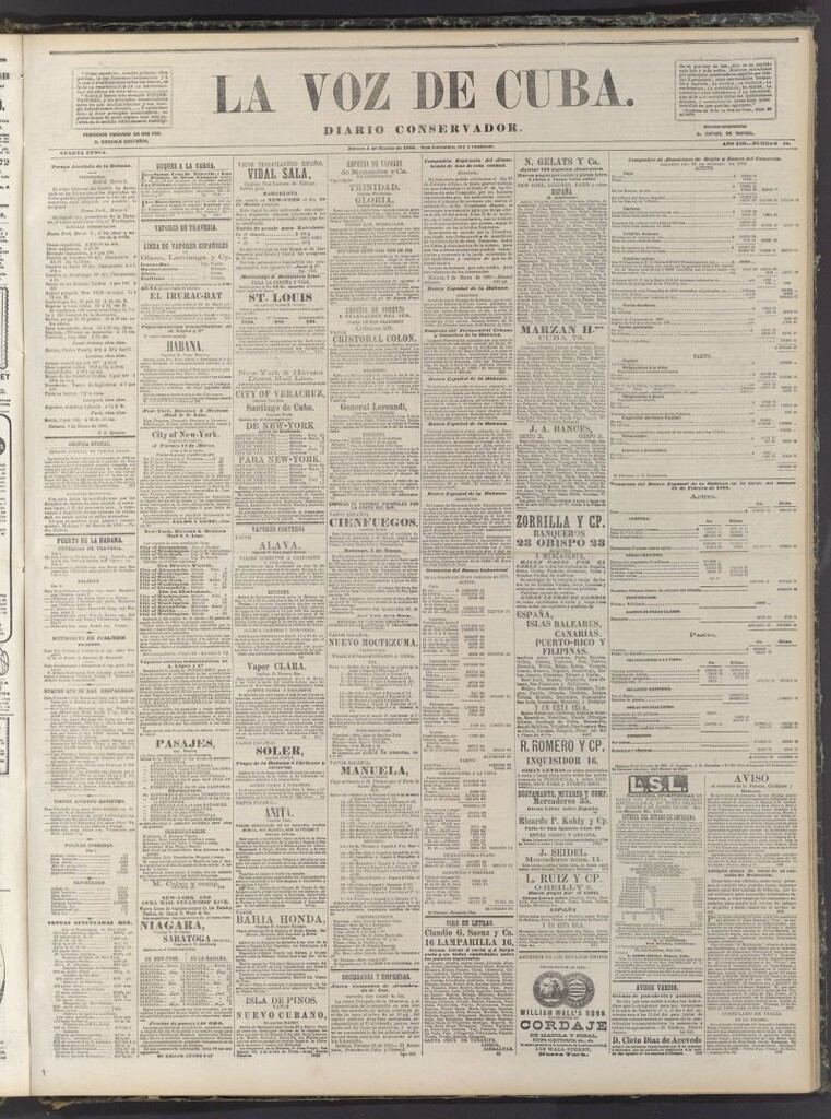 Miniatura de La Voz de Cuba: diario conservador del 4 de marzo de 1880