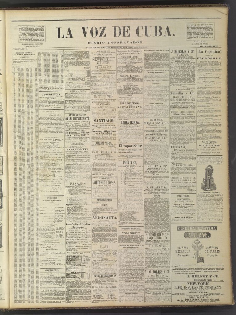Miniatura de La Voz de Cuba: diario conservador del 13 de julio de 1881