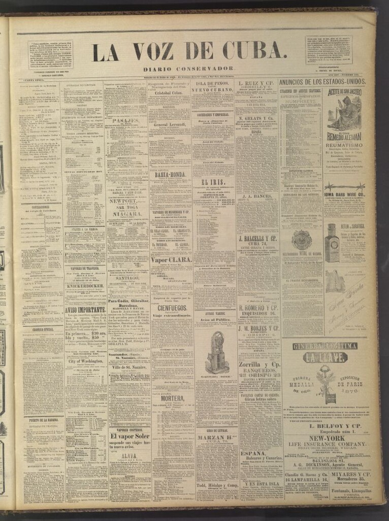 Miniatura de La Voz de Cuba: diario conservador del 16 de julio de 1881