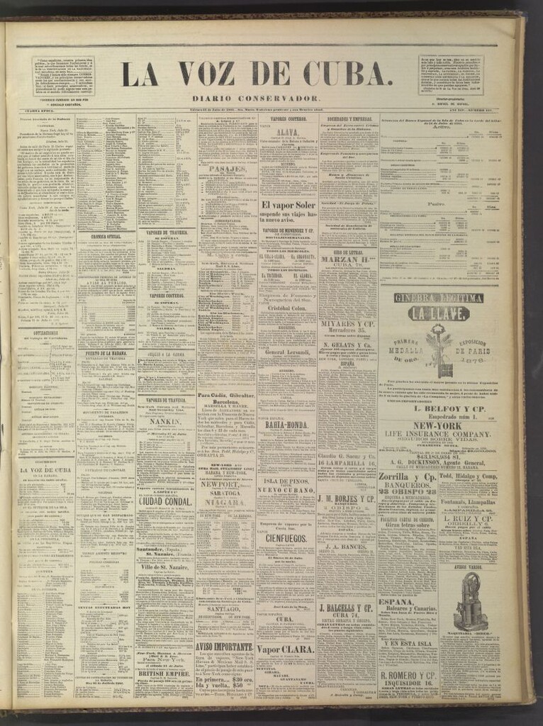 Miniatura de La Voz de Cuba: diario conservador del 22 de julio de 1881