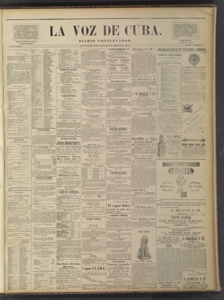 Miniatura de La Voz de Cuba: diario conservador del 23 de julio de 1881