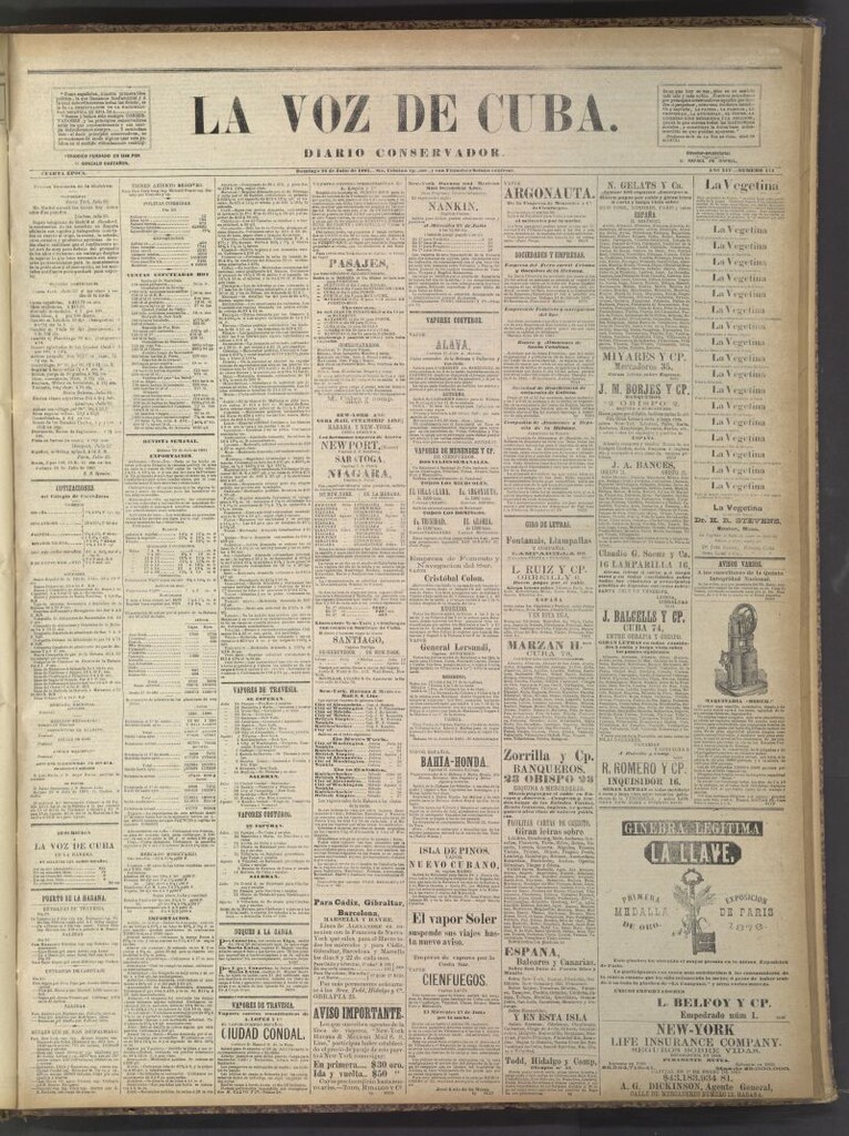 Miniatura de La Voz de Cuba: diario conservador del 24 de julio de 1881