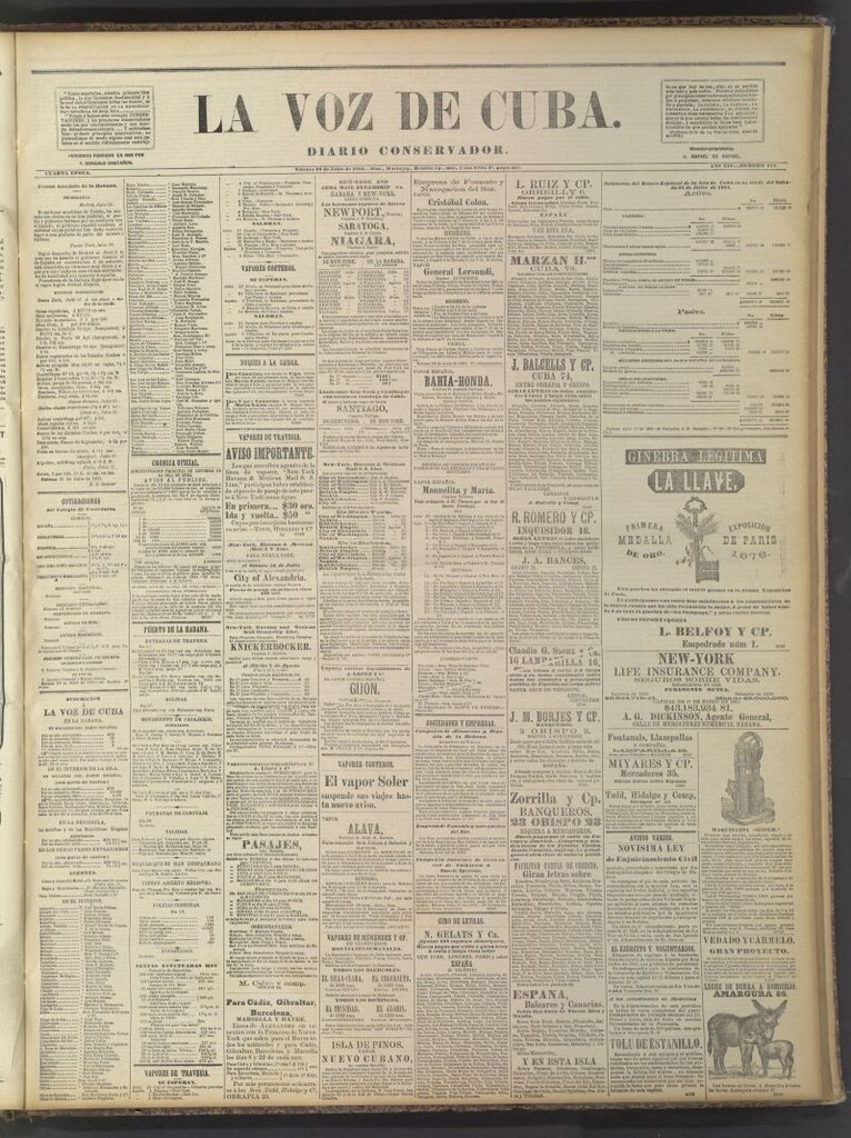 Miniatura de La Voz de Cuba: diario conservador del 29 de julio de 1881