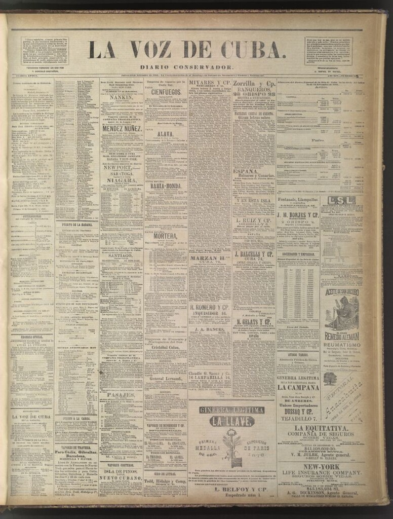 Miniatura de La Voz de Cuba: diario conservador del 15 de septiembre de 1881