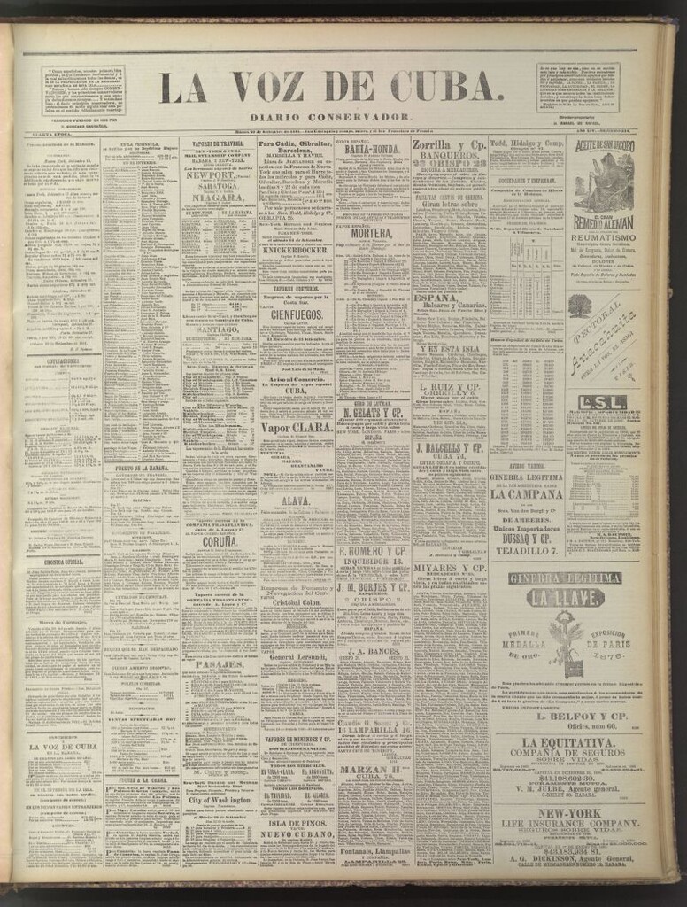 Miniatura de La Voz de Cuba: diario conservador del 20 de septiembre de 1881