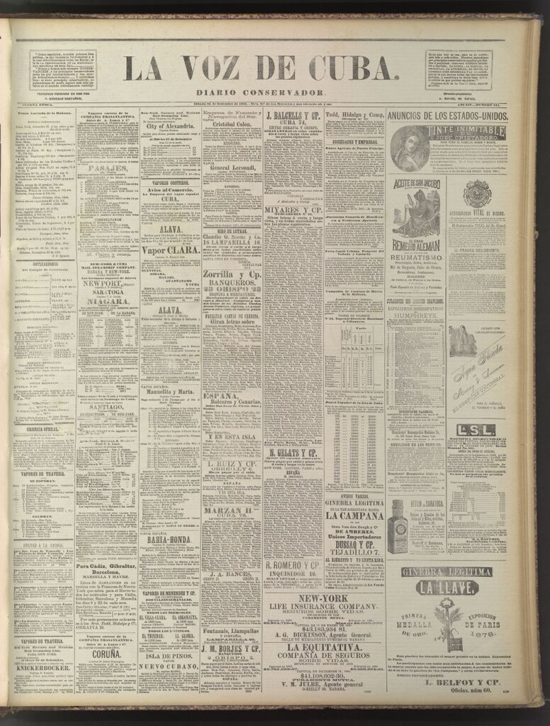 Miniatura de La Voz de Cuba: diario conservador del 24 de septiembre de 1881