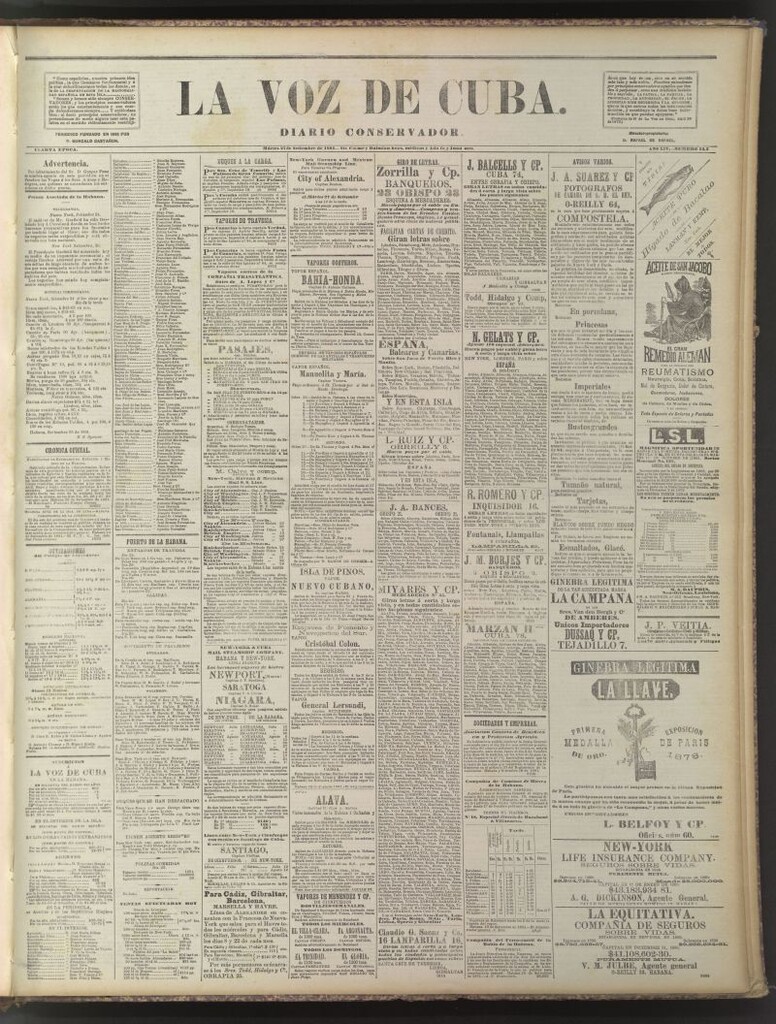 Miniatura de La Voz de Cuba: diario conservador del 27 de septiembre de 1881