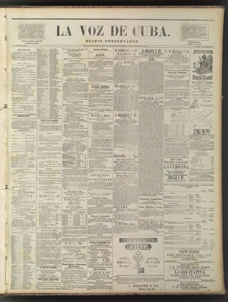 Miniatura de La Voz de Cuba: diario conservador del 29 de septiembre de 1881