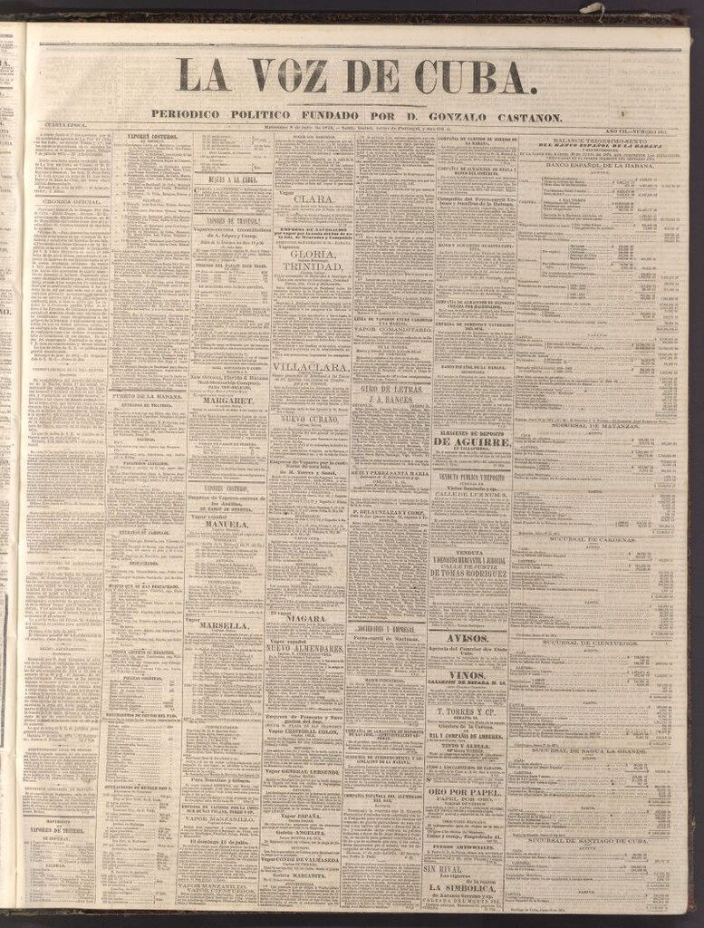 Miniatura de La Voz de Cuba: diario conservador del 8 de julio de 1874