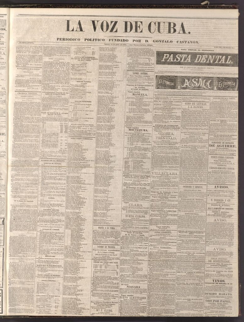 Miniatura de La Voz de Cuba: diario conservador del 14 de julio de 1874