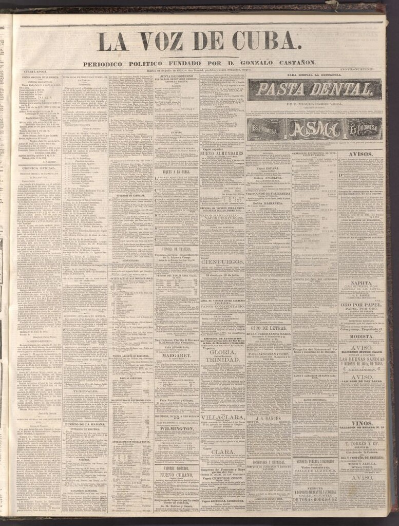Miniatura de La Voz de Cuba: diario conservador del 21 de julio de 1874