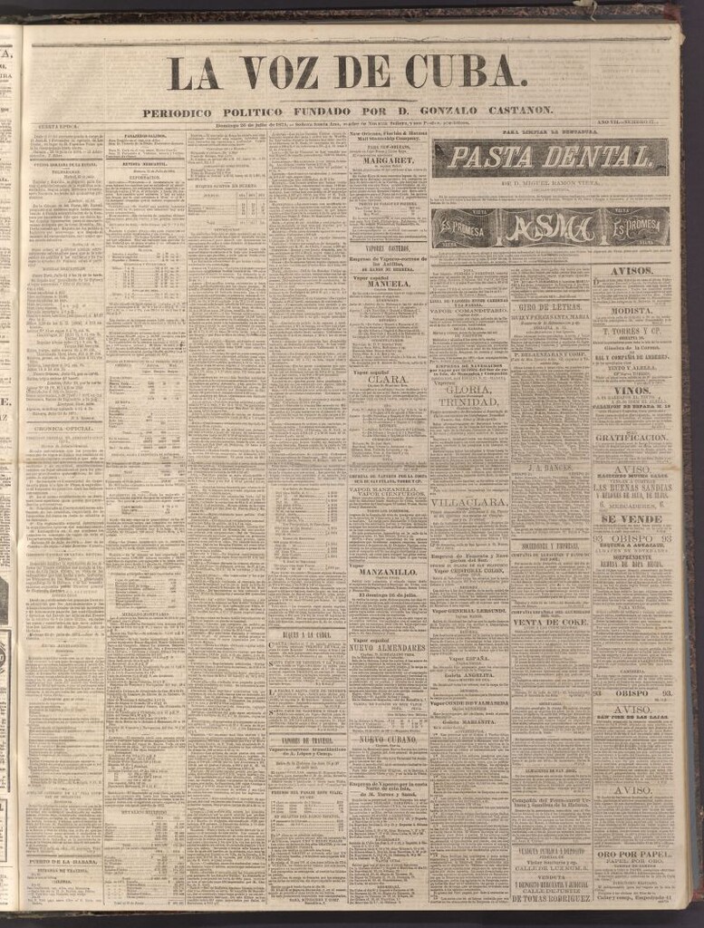 Miniatura de La Voz de Cuba: diario conservador del 26 de julio de 1874