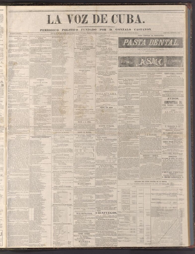 Miniatura de La Voz de Cuba: diario conservador del 27 de agosto de 1874