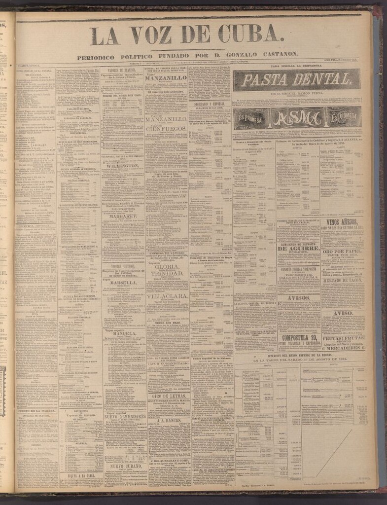 Miniatura de La Voz de Cuba: diario conservador del 5 de septiembre de 1874