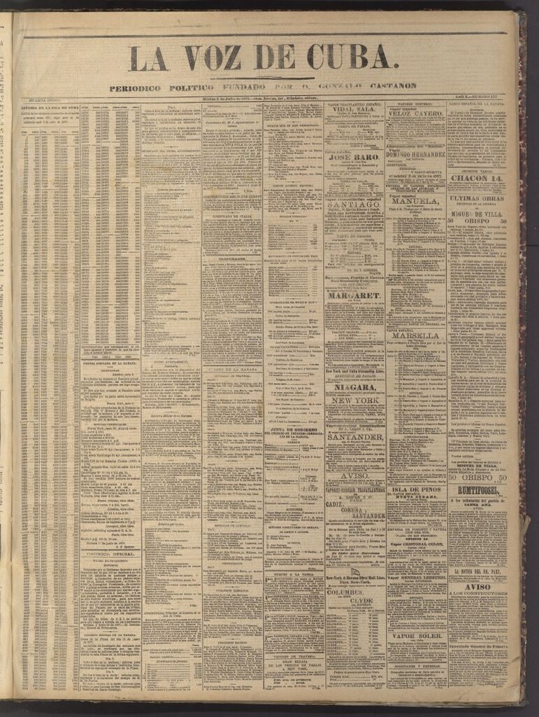 Miniatura de La Voz de Cuba: diario conservador del 3 de julio de 1877