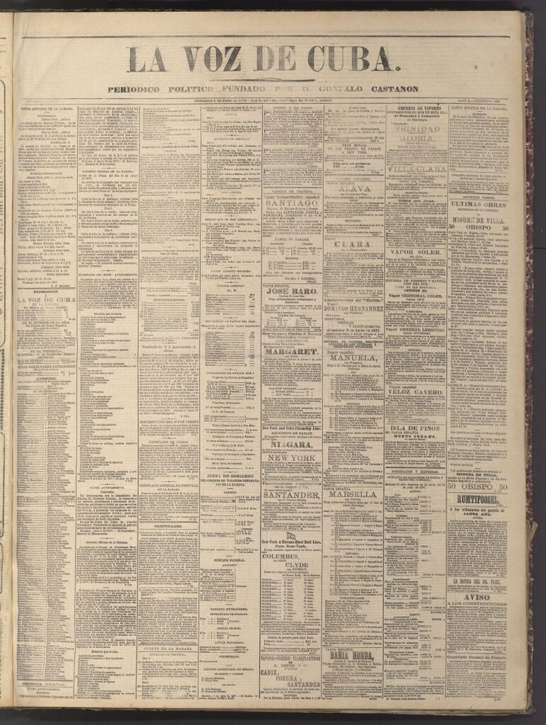 Miniatura de La Voz de Cuba: diario conservador del 4 de julio de 1877