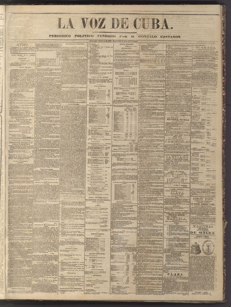 Miniatura de La Voz de Cuba: diario conservador del 8 de julio de 1877