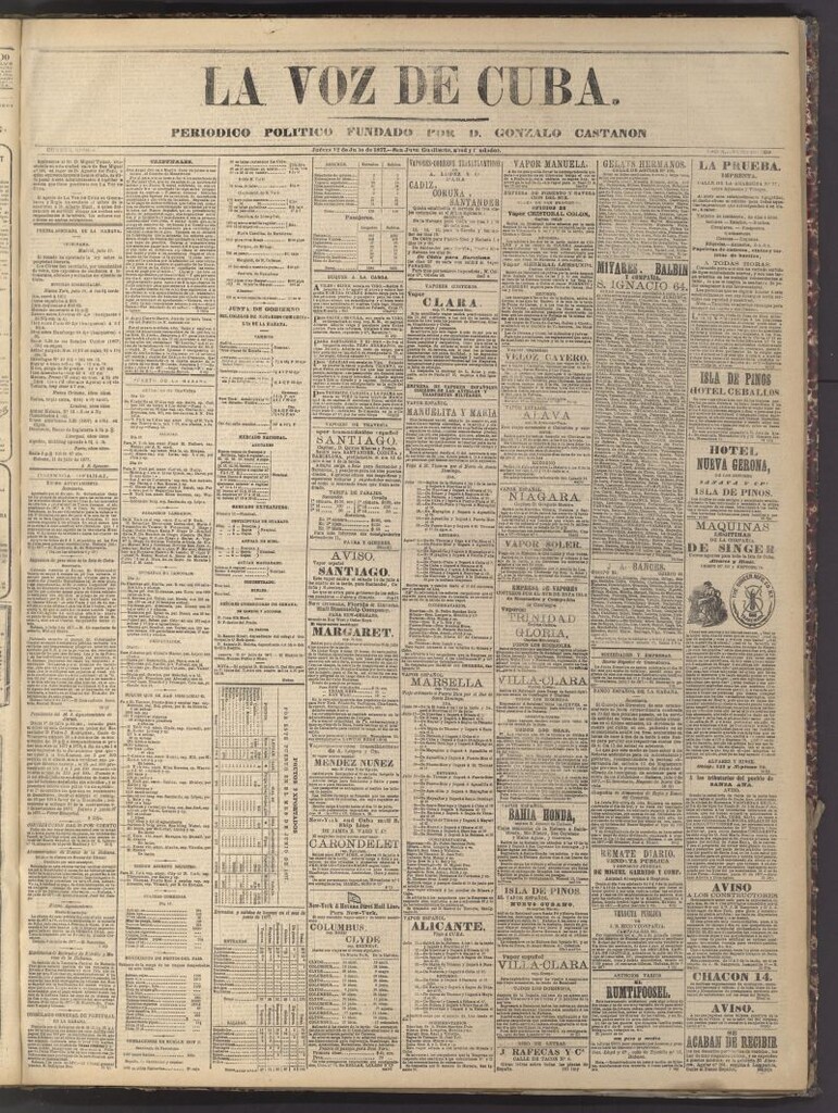 Miniatura de La Voz de Cuba: diario conservador del 12 de julio de 1877