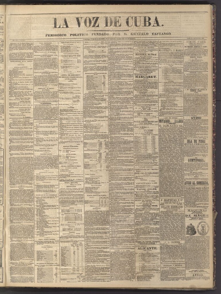 Miniatura de La Voz de Cuba: diario conservador del 15 de julio de 1877