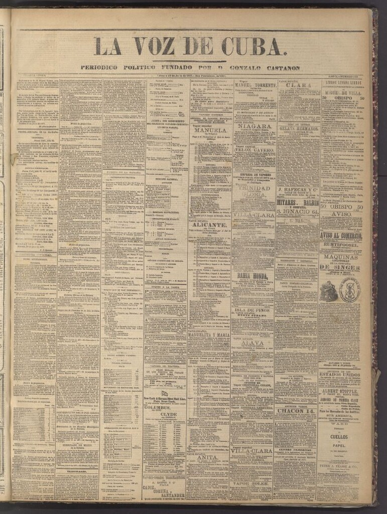 Miniatura de La Voz de Cuba: diario conservador del 27 de julio de 1877