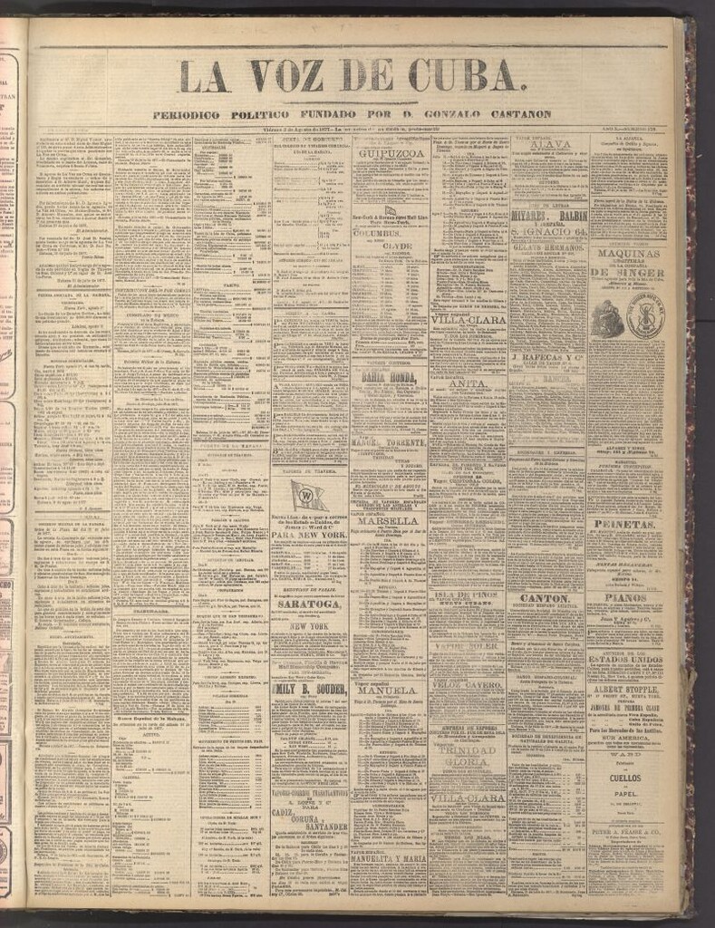 Miniatura de La Voz de Cuba: diario conservador del 3 de agosto de 1877
