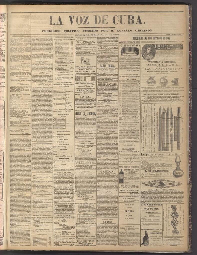 Miniatura de La Voz de Cuba: diario conservador del 4 de agosto de 1877